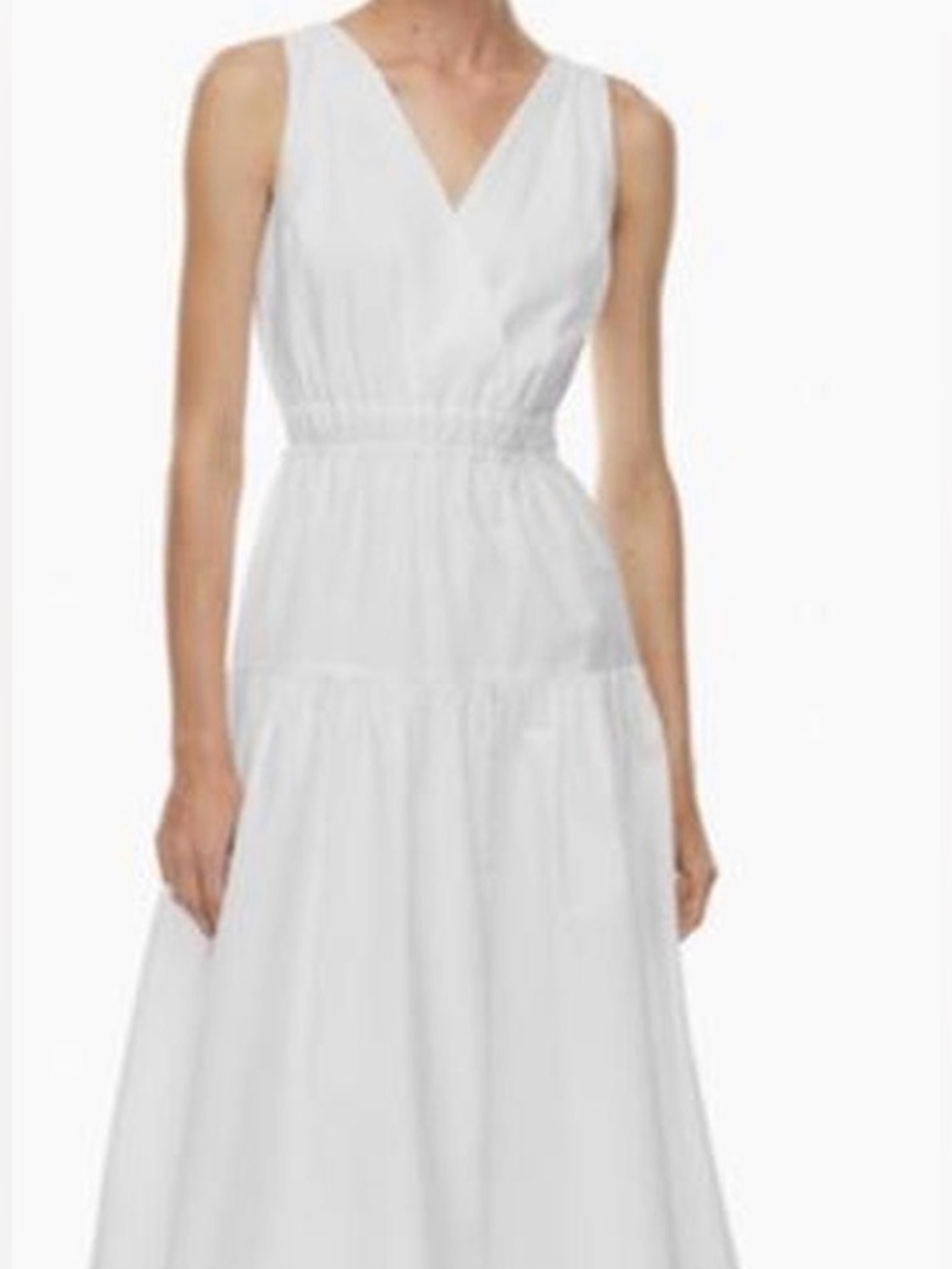 Aritzia Babaton Sleeveless V-Neck Maxi Dress in White